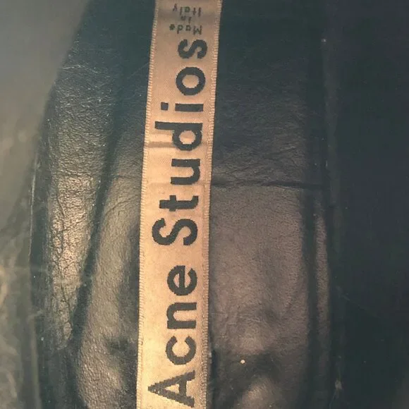 Acne Studios Women’s Black Leather Ankle Boots Size 37 - Picture 9 of 10